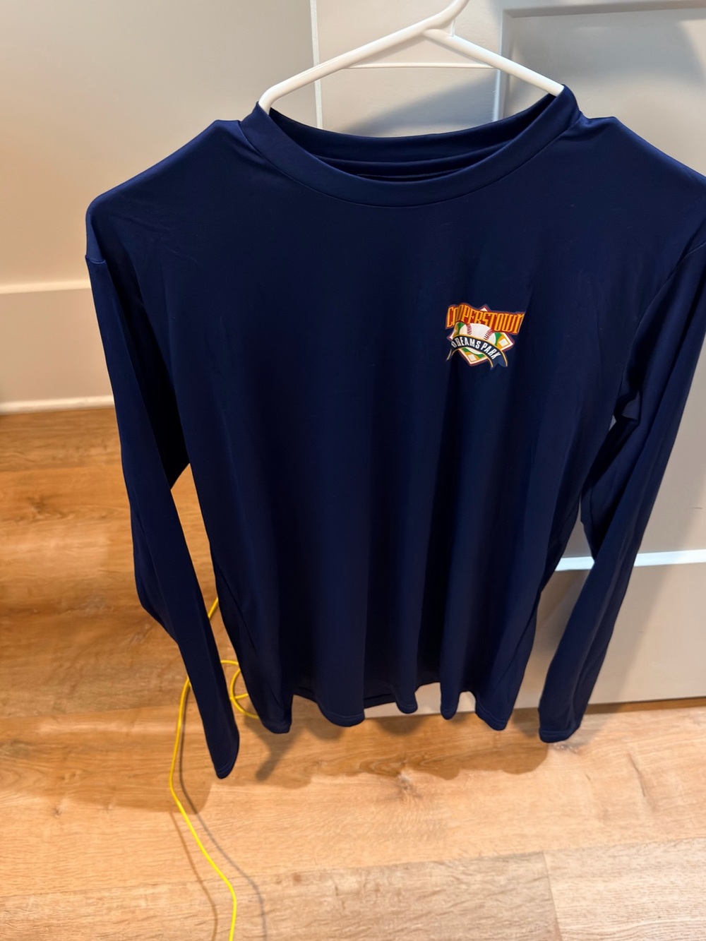 Long-Sleeve Kids Navy Performance Tee with Small Chest Graphic